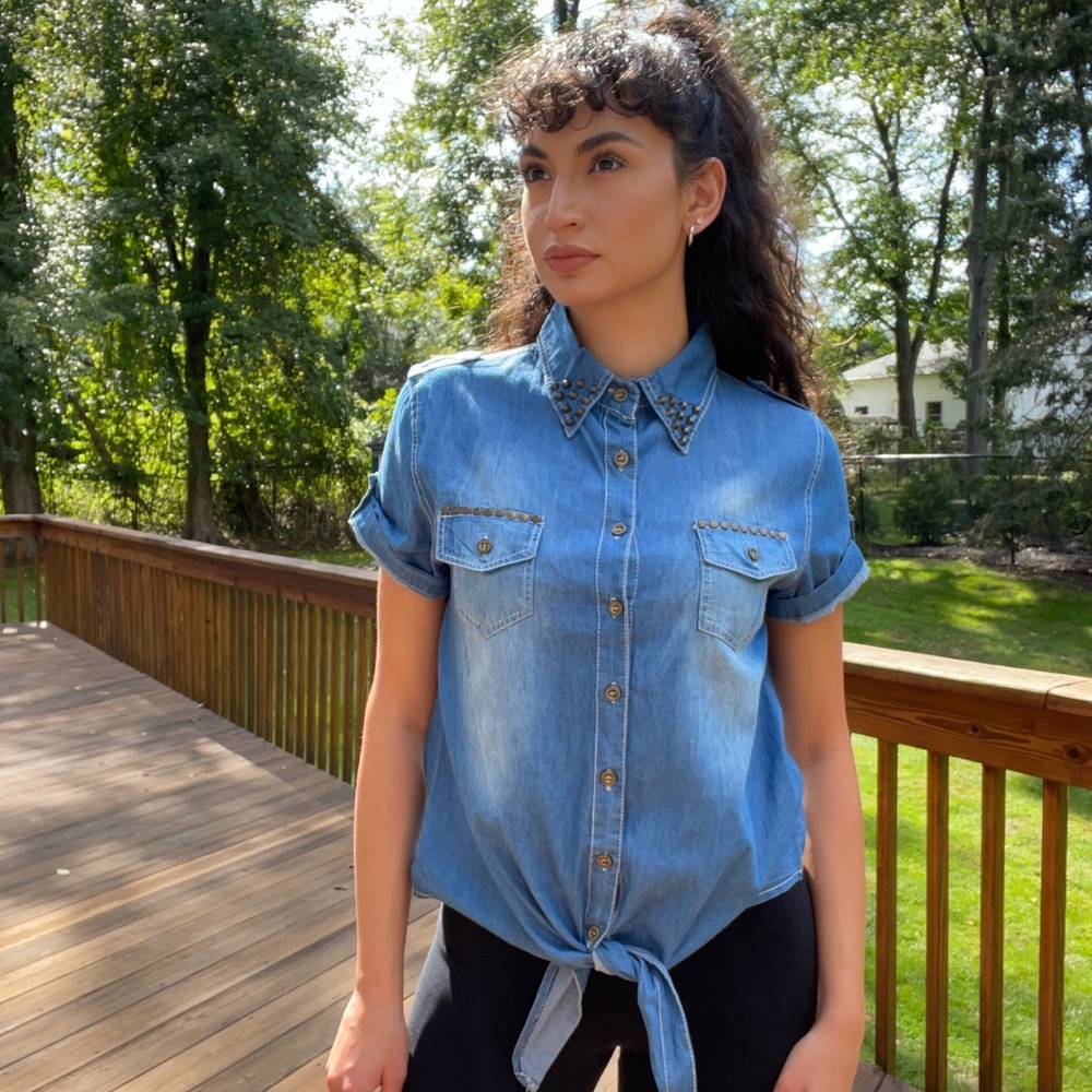 3R Street Wear, denim top, size Small